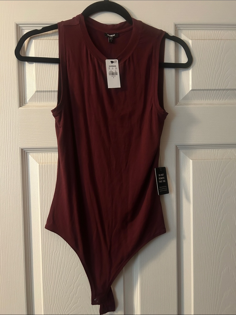 Express Sleeveless Wine Red Bodysuit